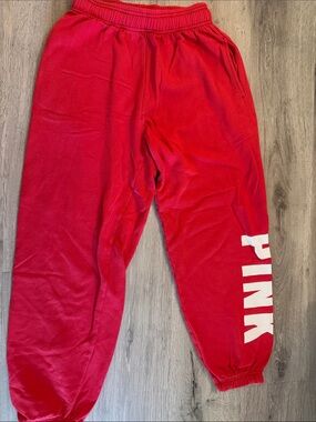 PINK Victoria's Secret Bright Red Kids Jogger Sweatpants